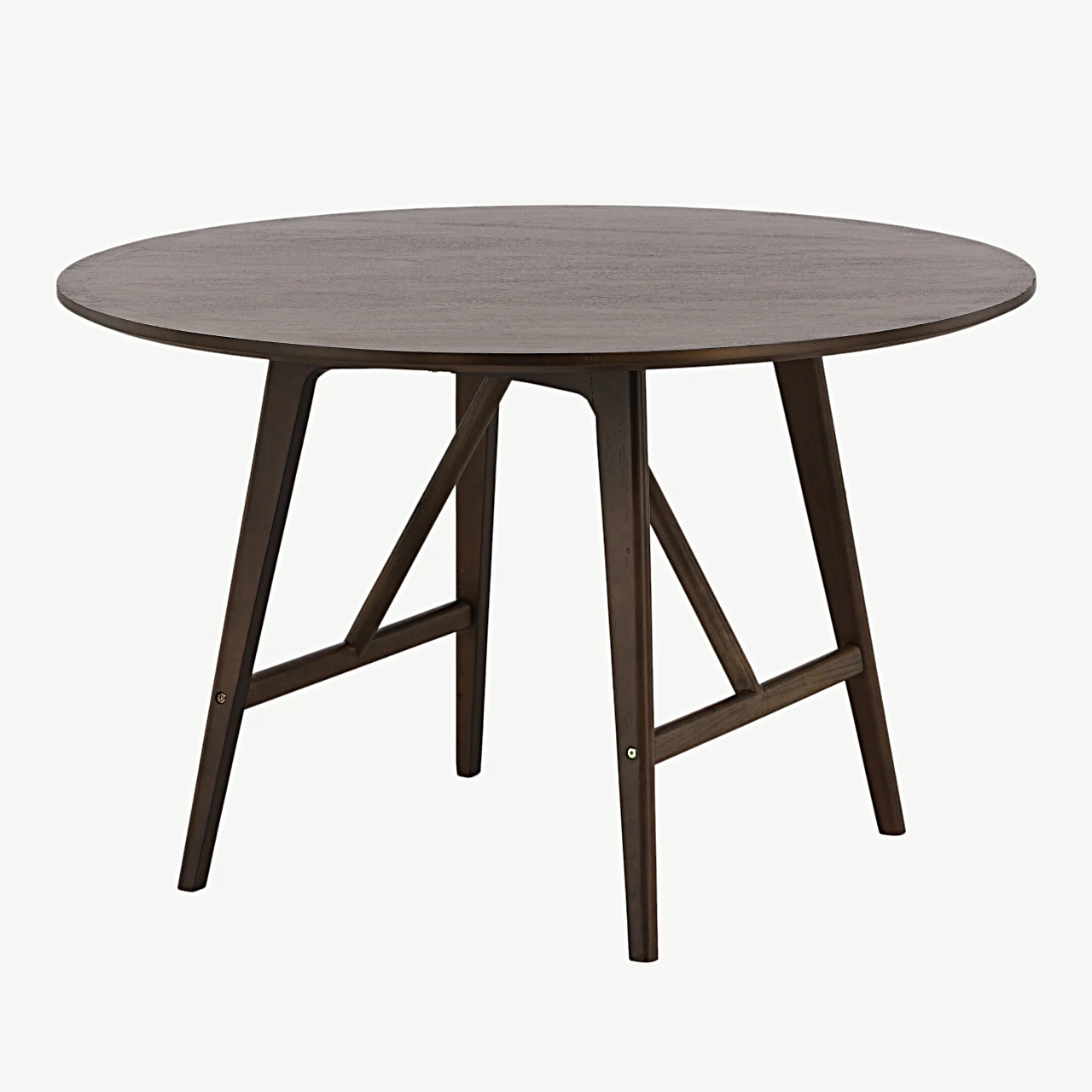 Ümmargune söögilaud Kaseidon, tumepruun MDF ja kummipuu, Ø100 cm - 19996-015