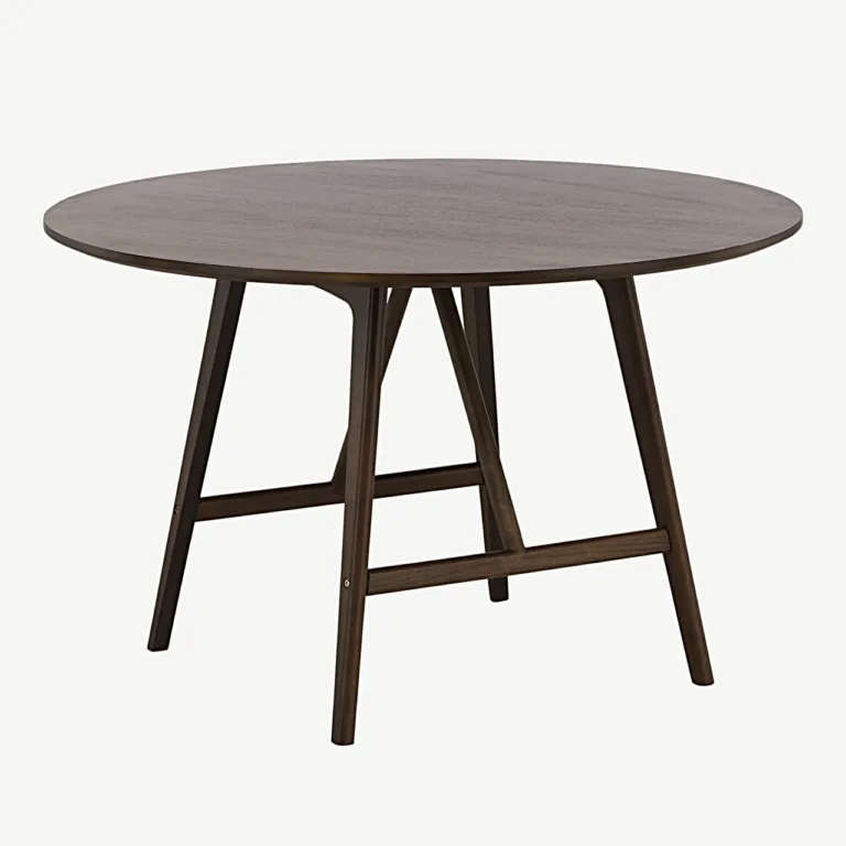 Ümmargune söögilaud Kaseidon, tumepruun MDF ja kummipuu, Ø100 cm - 19996-015