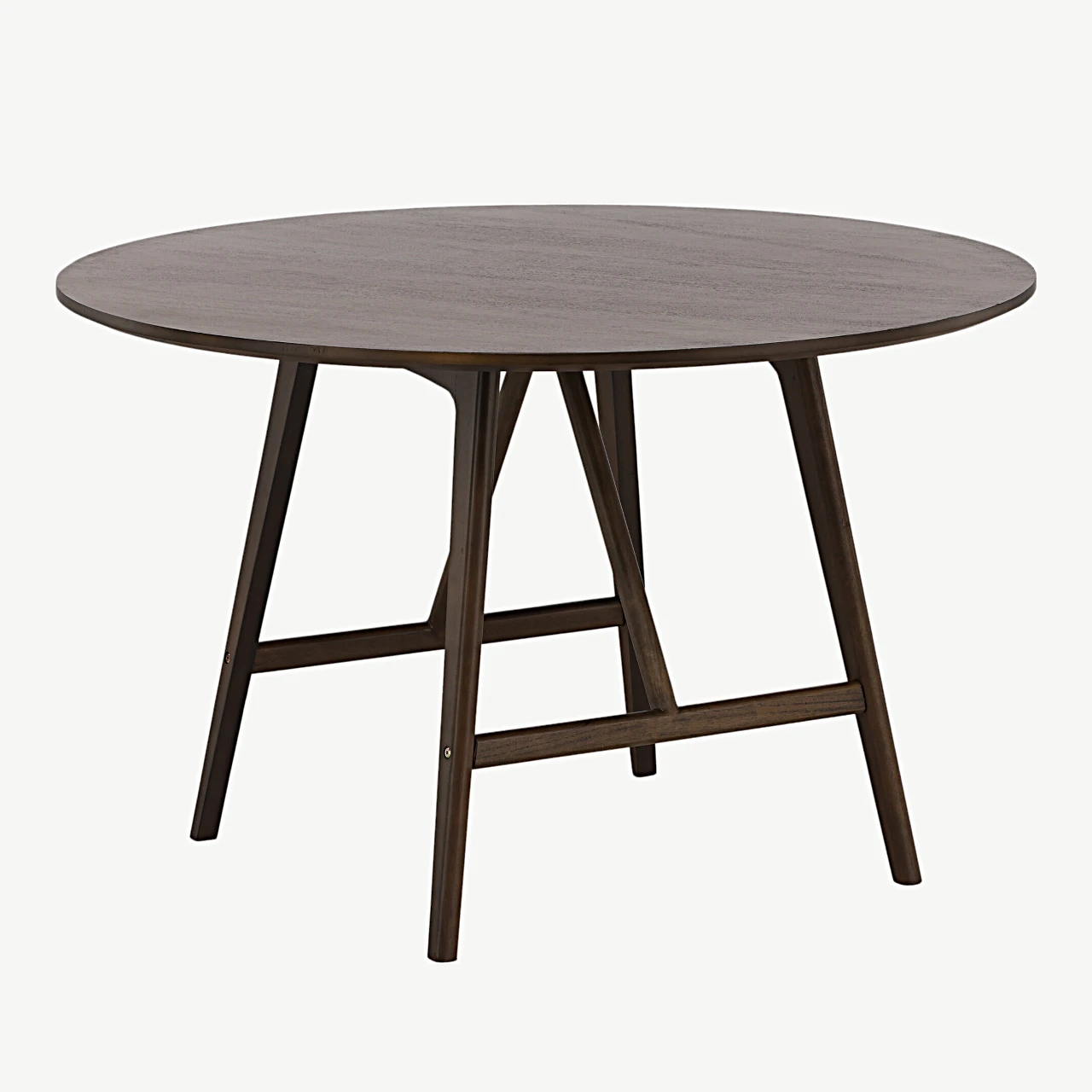 Ümmargune söögilaud Kaseidon, tumepruun MDF ja kummipuu, Ø100 cm - 19996-015