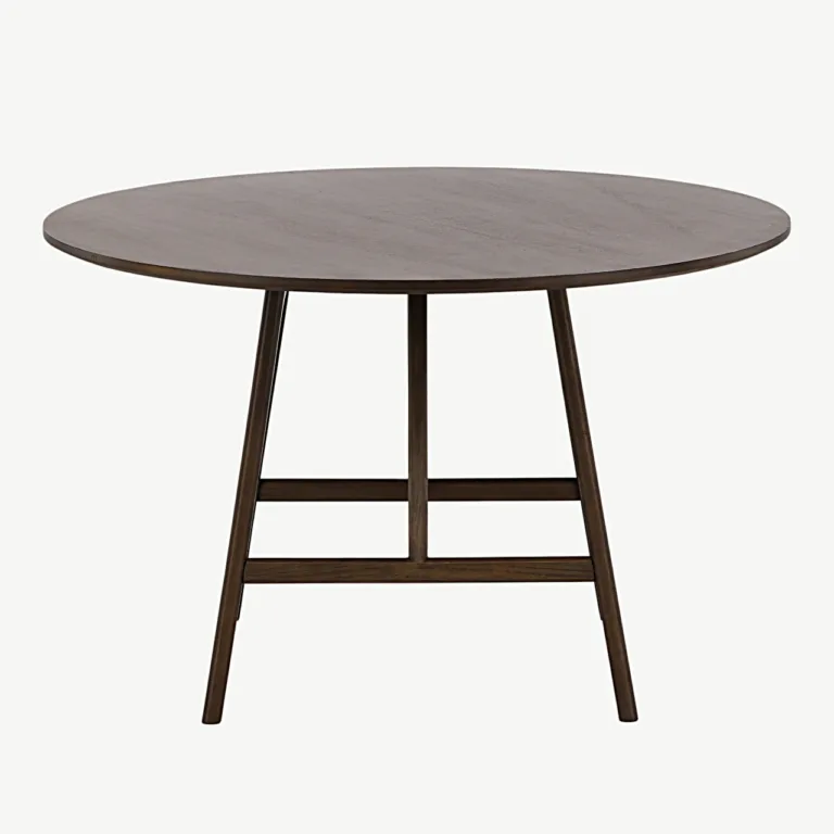 Ümmargune söögilaud Kaseidon, tumepruun MDF ja kummipuu, Ø100 cm - 19996-015