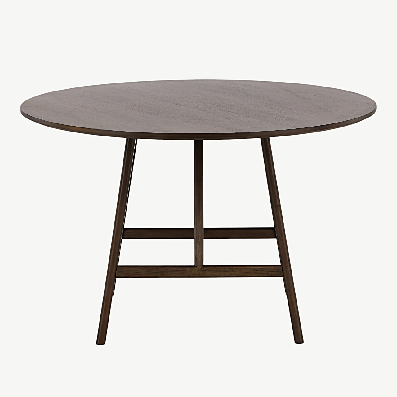 Ümmargune söögilaud Kaseidon, tumepruun MDF ja kummipuu, Ø100 cm - 19996-015