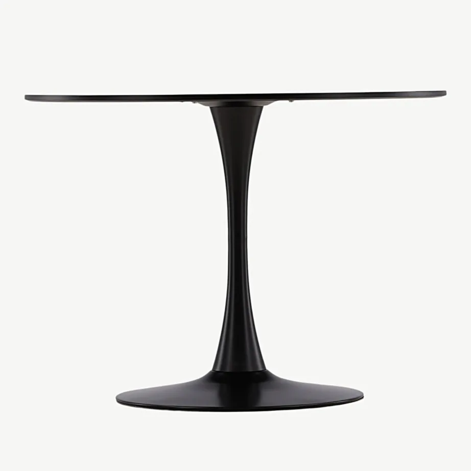 Glade ümmargune söögilaud, must MDF ja terasjalg, Ø100 cm, 19996-060 – 5