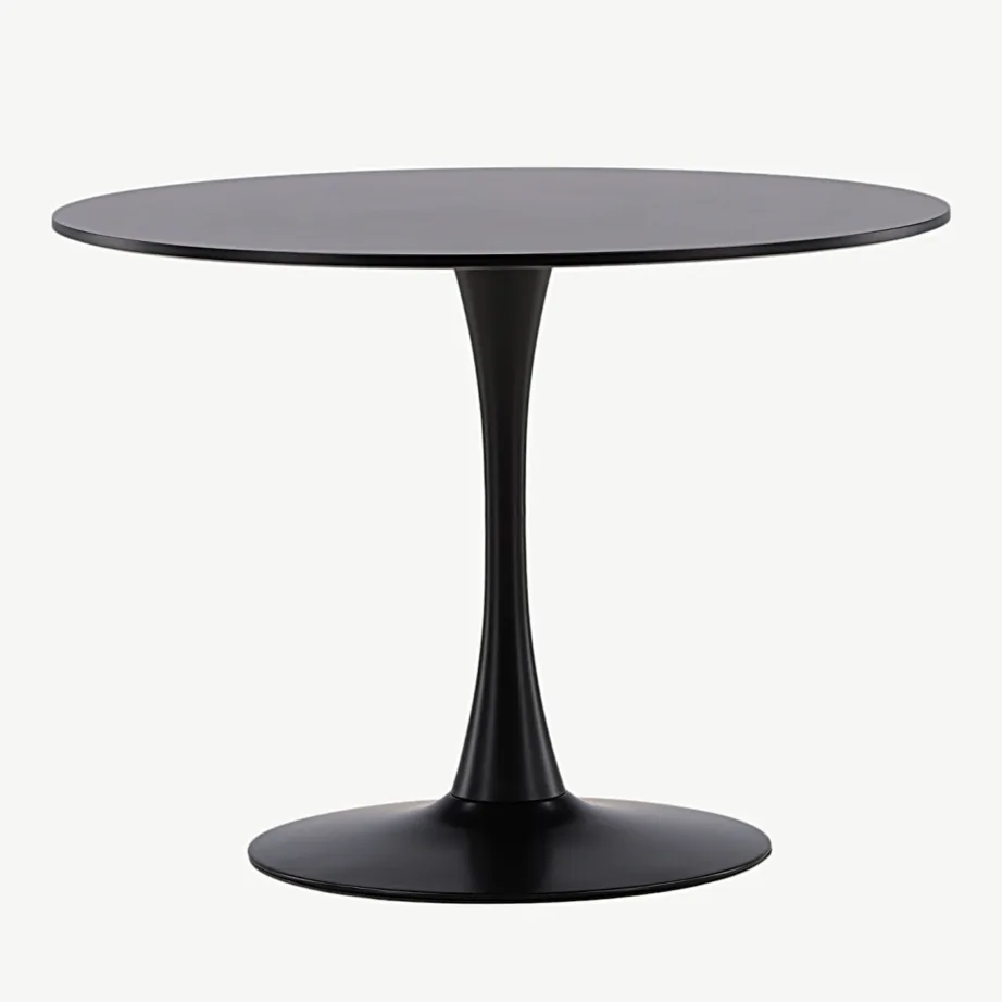 Glade ümmargune söögilaud, must MDF ja terasjalg, Ø100 cm, 19996-060 – 6