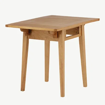 Laiendatav kummipuidust söögilaud Yakidon tammeviimistlusega MDF-plaadiga, 60x45 cm - 19996-070