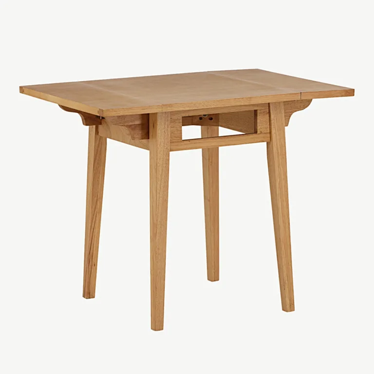 Laiendatav kummipuidust söögilaud Yakidon tammeviimistlusega MDF-plaadiga, 60x45 cm - 19996-070