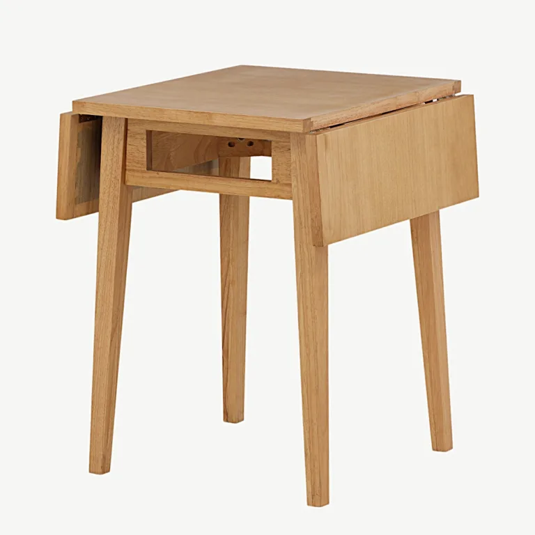 Laiendatav kummipuidust söögilaud Yakidon tammeviimistlusega MDF-plaadiga, 60x45 cm - 19996-070