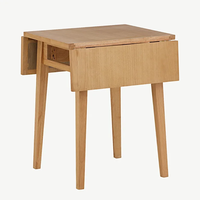 Laiendatav kummipuidust söögilaud Yakidon tammeviimistlusega MDF-plaadiga, 60x45 cm - 19996-070
