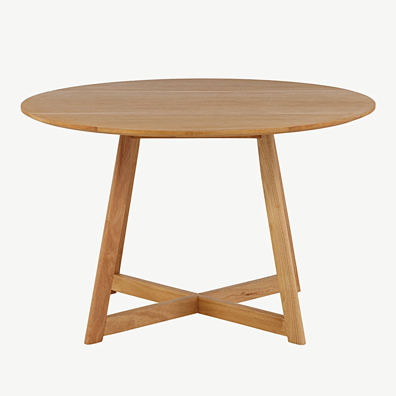Ümmargune kummipuu söögilaud Yadikon, tamme toonis MDF, ø120 cm - 19996-080