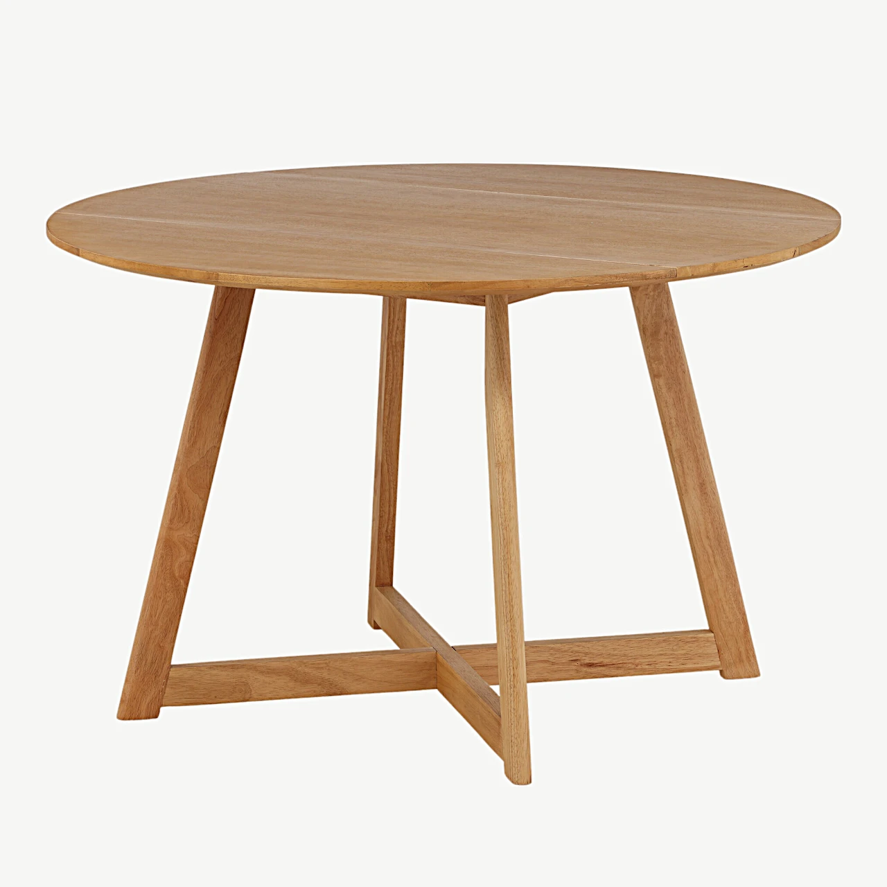 Ümmargune kummipuu söögilaud Yadikon, tamme toonis MDF, ø120 cm - 19996-080