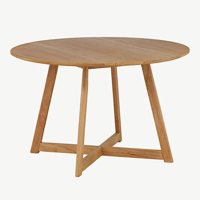 Ümmargune kummipuu söögilaud Yadikon, tamme toonis MDF, ø120 cm - 19996-080