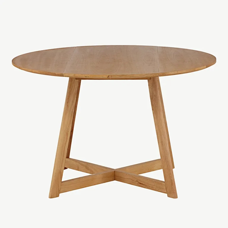 Ümmargune kummipuu söögilaud Yadikon, tamme toonis MDF, ø120 cm - 19996-080