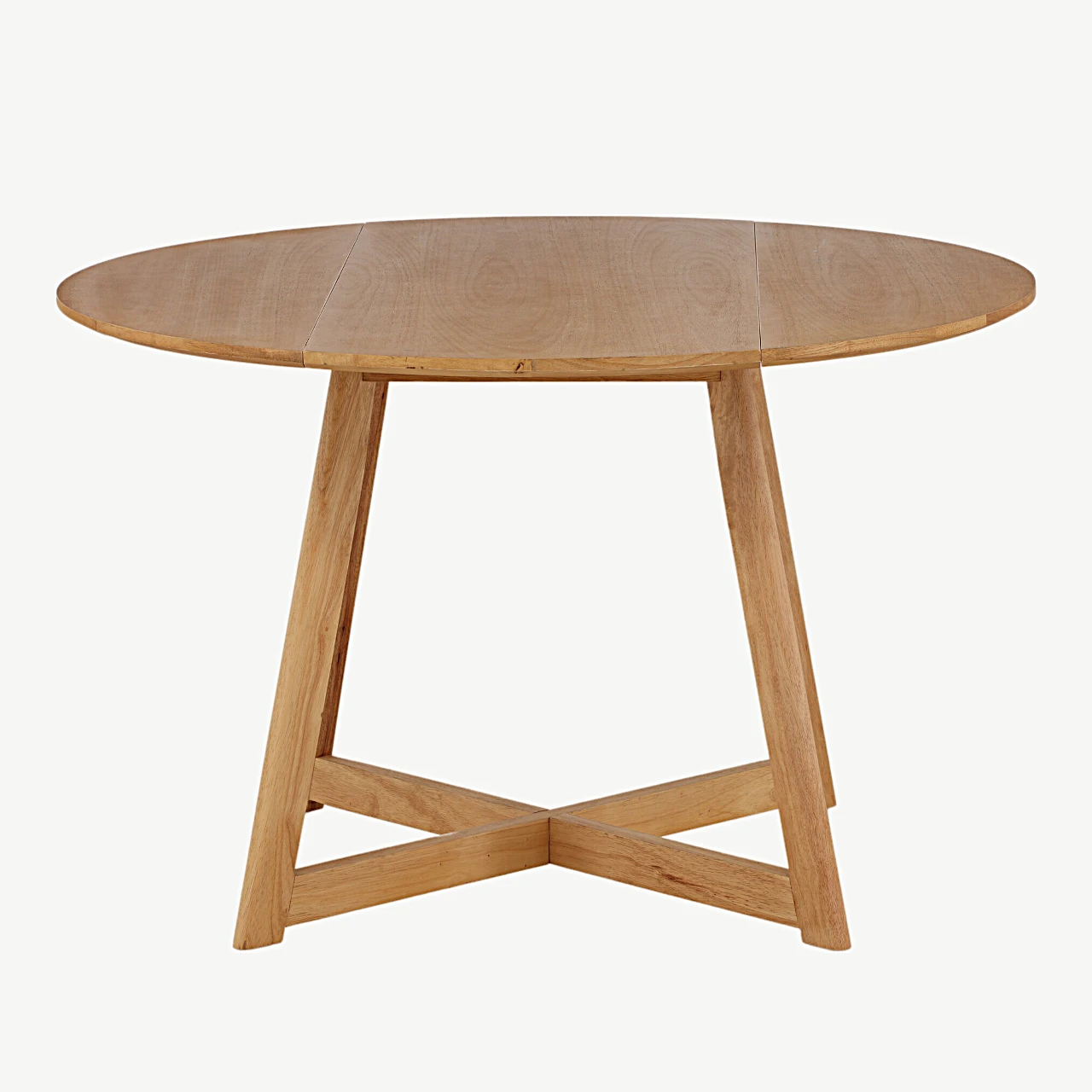 Ümmargune kummipuu söögilaud Yadikon, tamme toonis MDF, ø120 cm - 19996-080