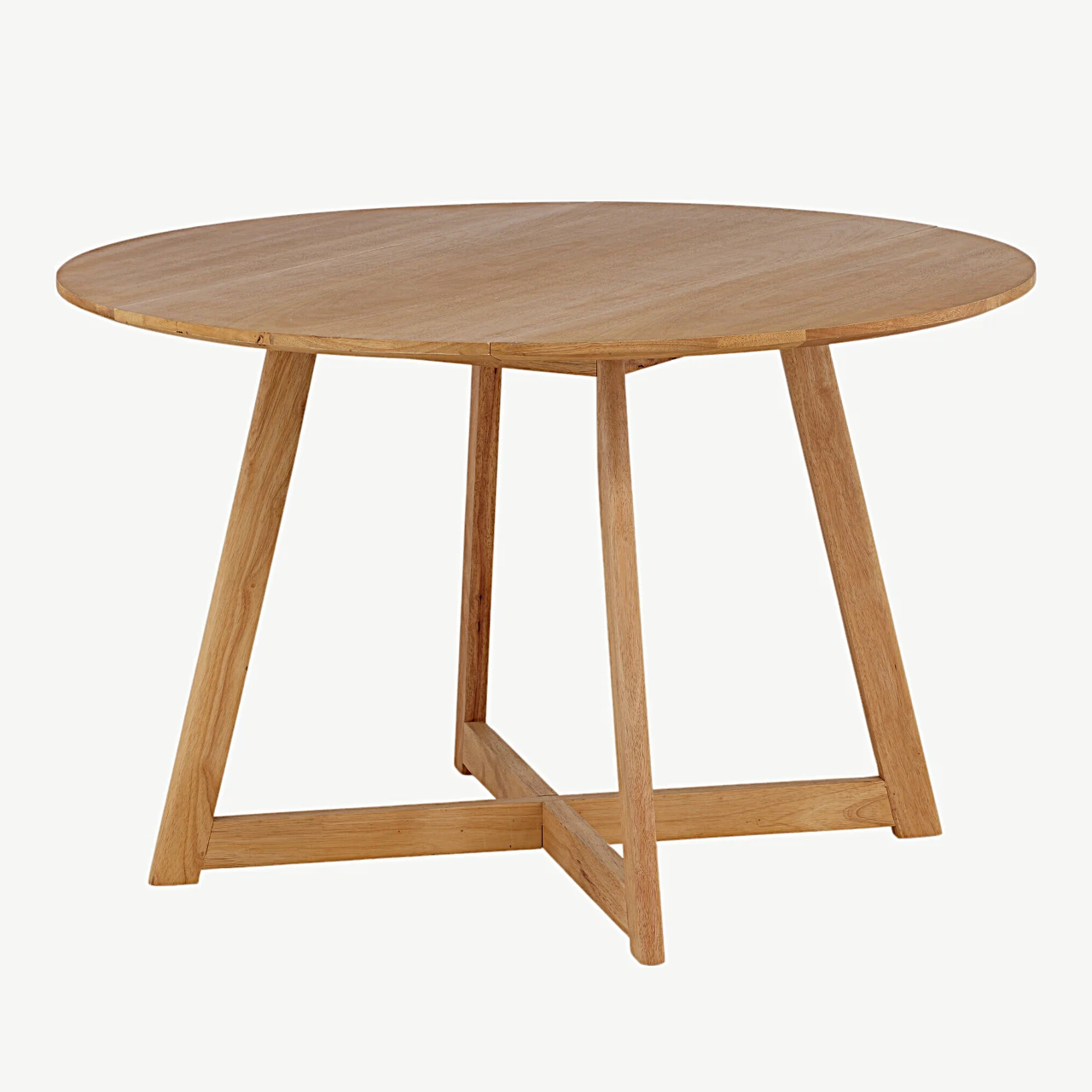 Ümmargune kummipuu söögilaud Yadikon, tamme toonis MDF, ø120 cm - 19996-080