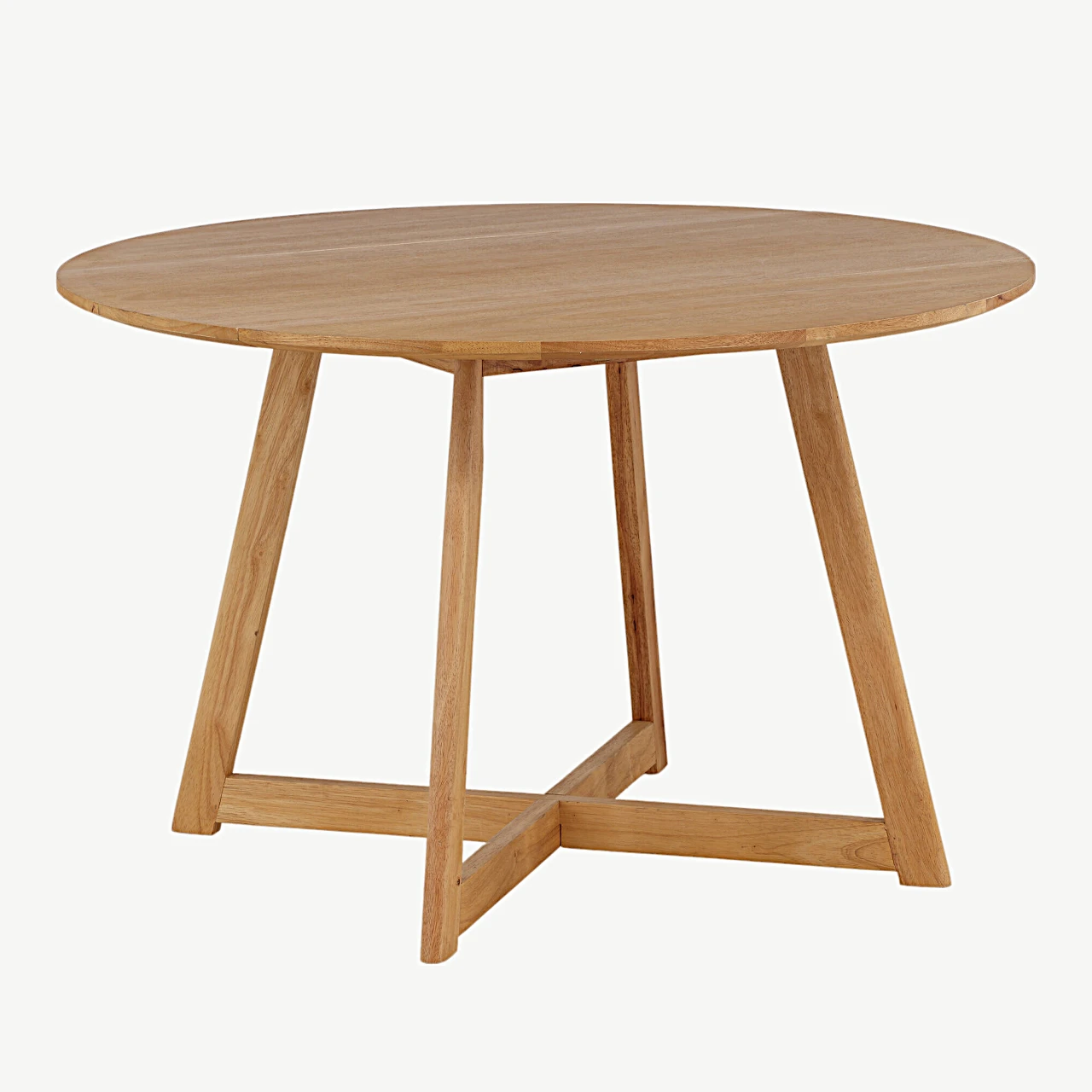 Ümmargune kummipuu söögilaud Yadikon, tamme toonis MDF, ø120 cm - 19996-080