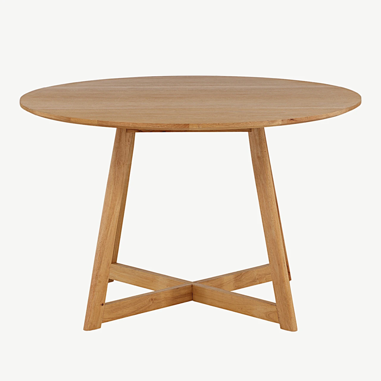 Ümmargune kummipuu söögilaud Yadikon, tamme toonis MDF, ø120 cm - 19996-080