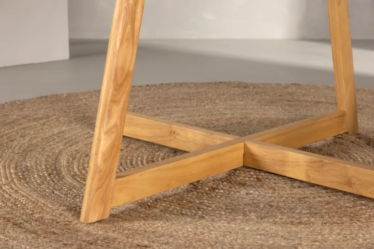 Ümmargune kummipuu söögilaud Yadikon, tamme toonis MDF, ø120 cm - 19996-080
