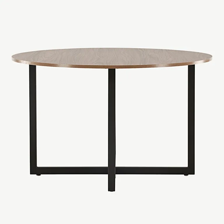 Durango ümmargune pähklivärvi söögilaud, mustad terasjalad, Ø120 cm - 19996-130