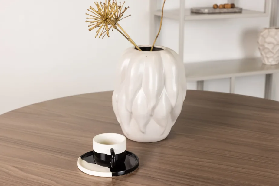 Durango ümmargune pähklivärvi söögilaud, mustad terasjalad, Ø120 cm, 19996-130 – 10