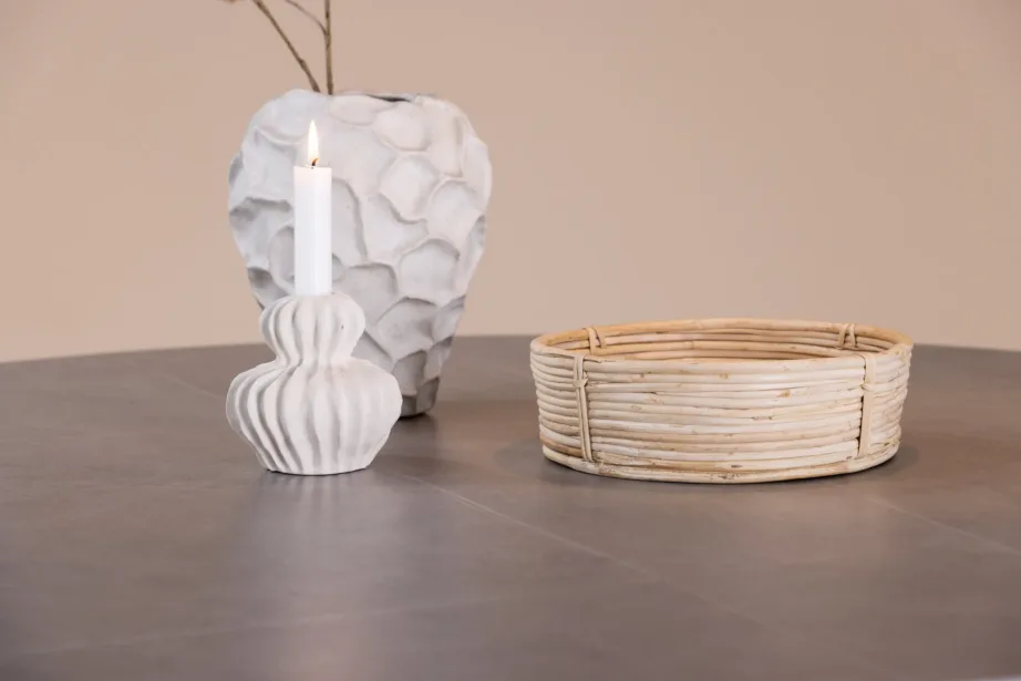 Ümmargune söögilaud Piazza, hall spraystone, naturaalse välimusega terasjalad, ø120 cm, 19996-170 – 12