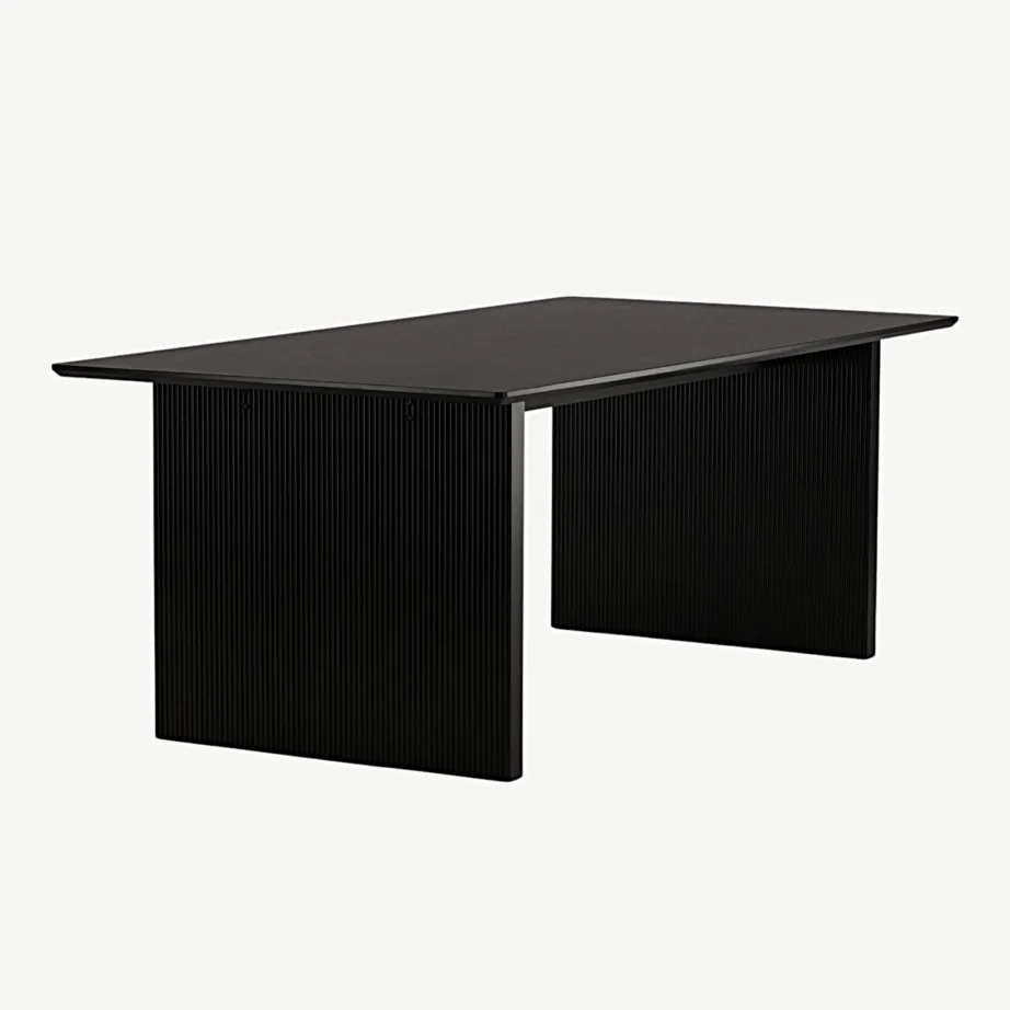 Must MDF-ist ristkülikukujuline söögilaud Vail, põhjamaise disainiga, 200×100 cm, 19996-250