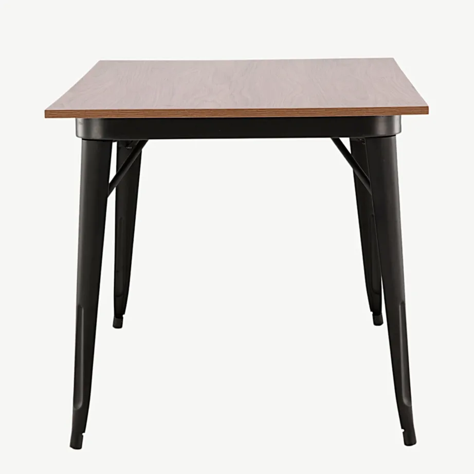 Pähklitooni söögilaud Tempe mustade metalljalgadega (140 × 80 cm), 19996-290 – 2