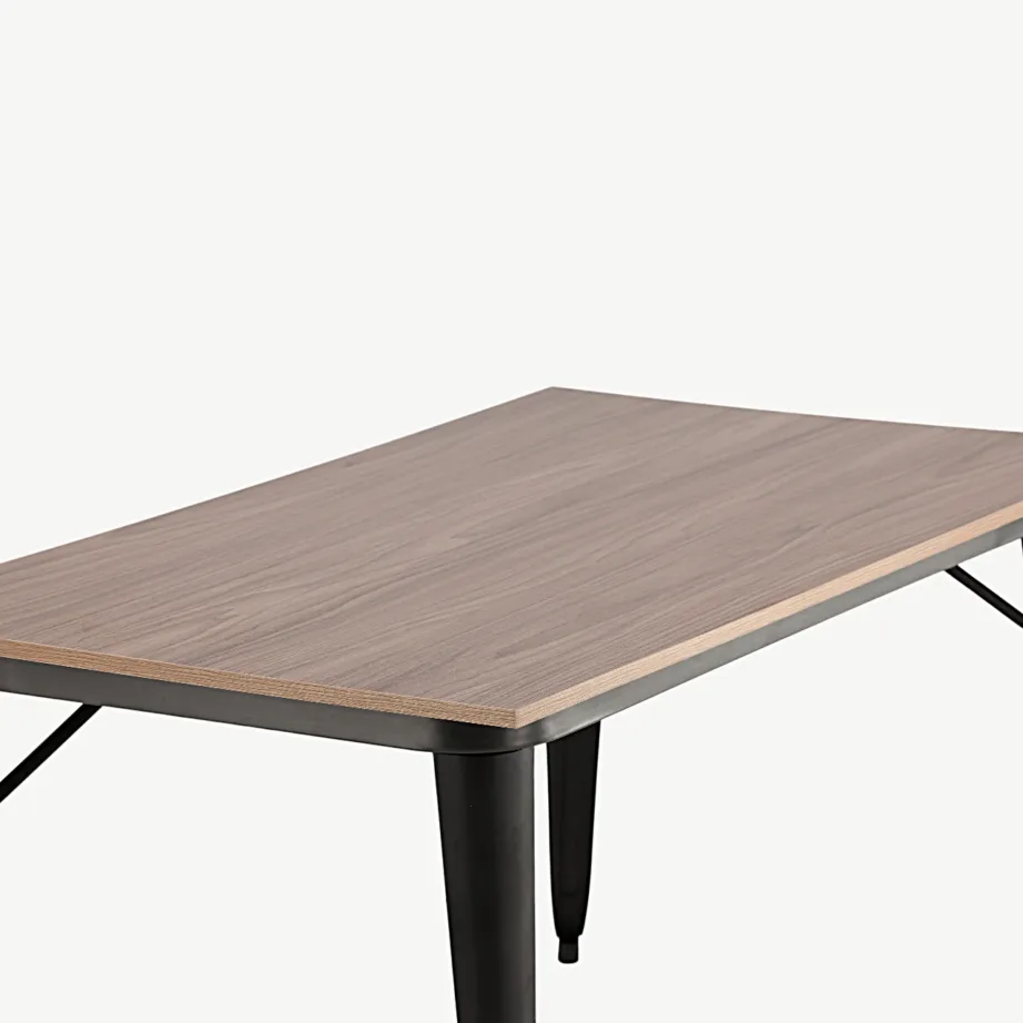 Pähklitooni söögilaud Tempe mustade metalljalgadega (140 × 80 cm), 19996-290 – 4