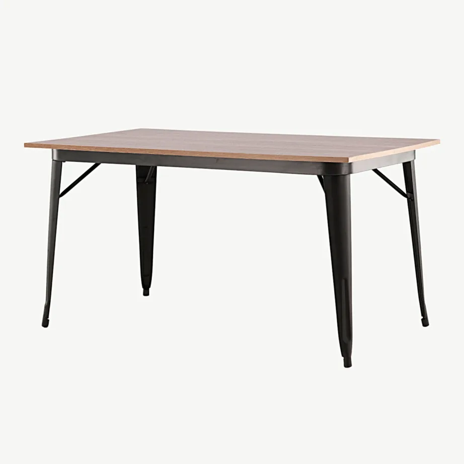 Pähklitooni söögilaud Tempe mustade metalljalgadega (140 × 80 cm), 19996-290 – 6