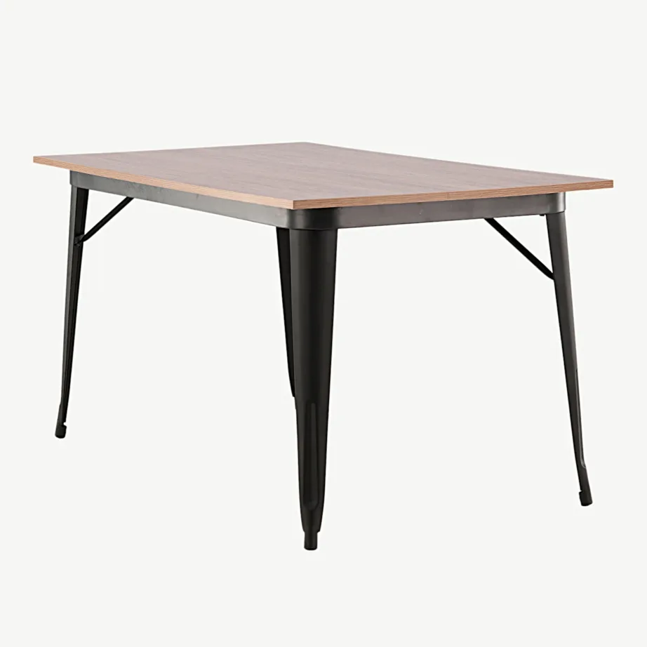 Pähklitooni söögilaud Tempe mustade metalljalgadega (140 × 80 cm), 19996-290 – 7