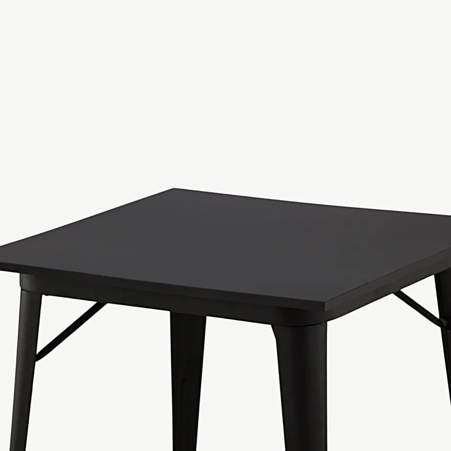 Must ristkülikukujuline söögilaud Tempe (MDF-plaat, metalljalad, 80×80 cm), 19996-310 – 4