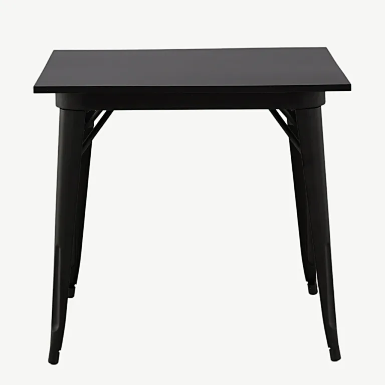 Must ristkülikukujuline söögilaud Tempe (MDF-plaat, metalljalad, 80x80 cm) - 19996-310