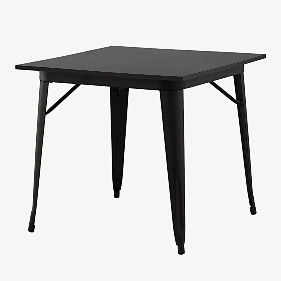 Must ristkülikukujuline söögilaud Tempe (MDF-plaat, metalljalad, 80×80 cm), 19996-310 – 6