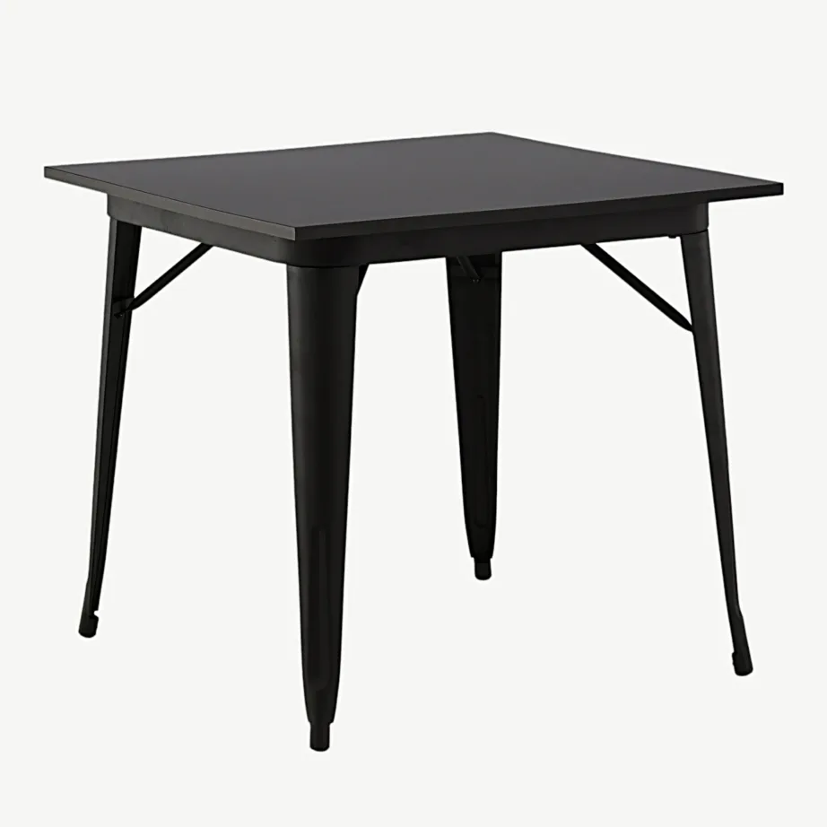 Must ristkülikukujuline söögilaud Tempe (MDF-plaat, metalljalad, 80×80 cm), 19996-310 – 7