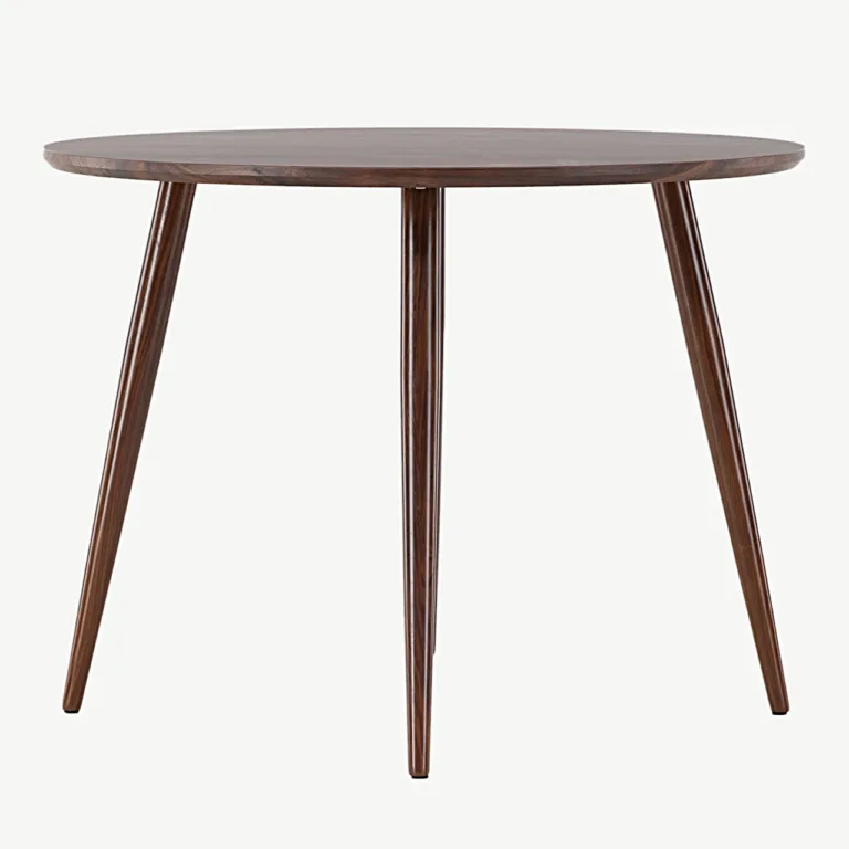 Tumepruun ümmargune söögilaud Sanford, ø100 cm, MDF ja metalljalad - 19996-330