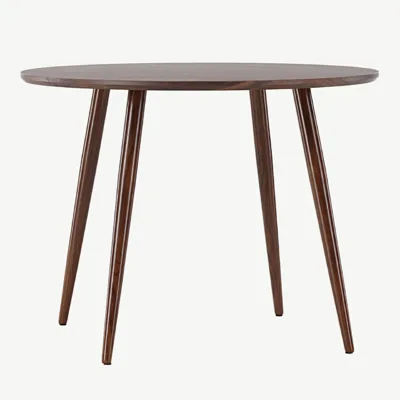 Tumepruun ümmargune söögilaud Sanford, ø100 cm, MDF ja metalljalad - 19996-330
