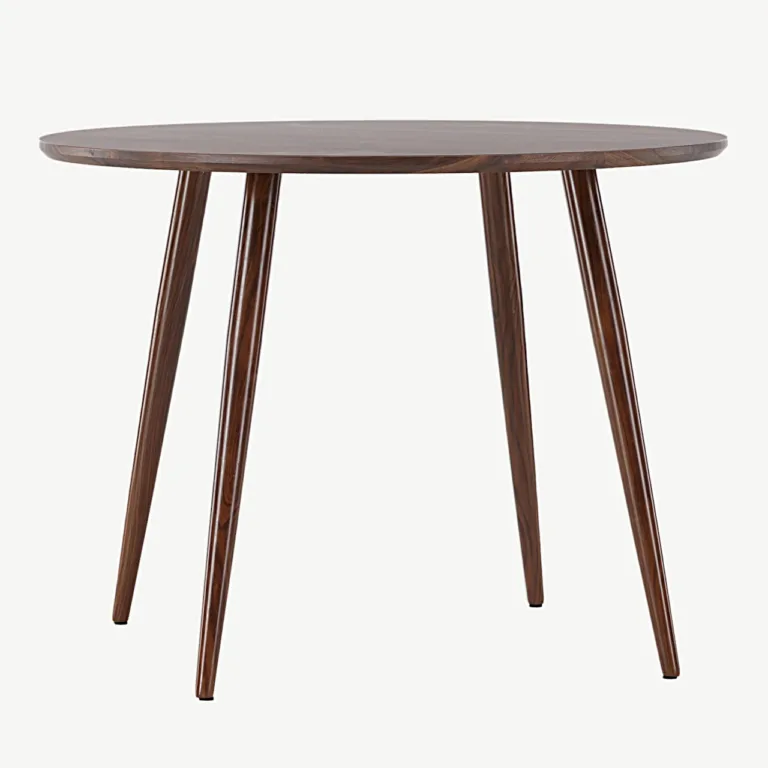 Tumepruun ümmargune söögilaud Sanford, ø100 cm, MDF ja metalljalad - 19996-330