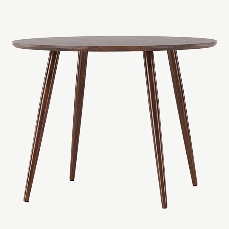 Tumepruun ümmargune söögilaud Sanford, ø100 cm, MDF ja metalljalad - 19996-330