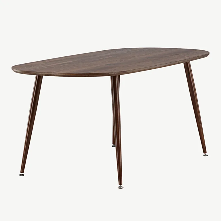 Ovaalne tumepruun söögilaud Sanford, 180x90 cm (MDF, terasjalad) - 19996-340