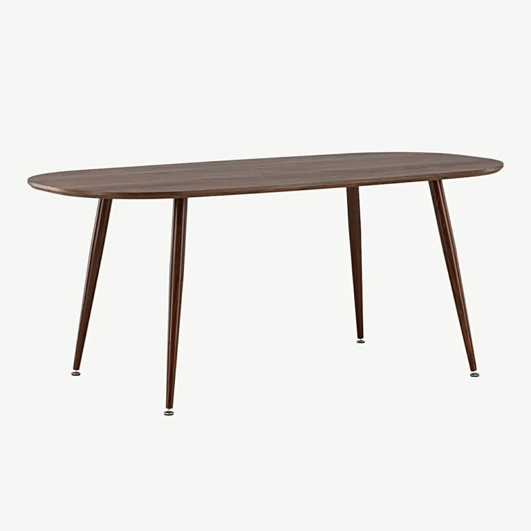 Ovaalne tumepruun söögilaud Sanford, 180x90 cm (MDF, terasjalad) - 19996-340