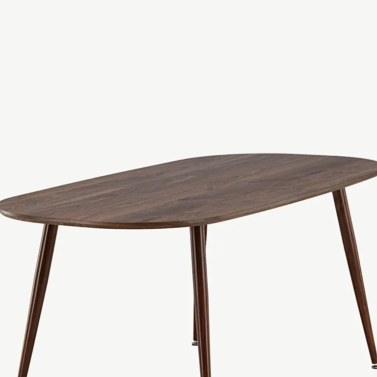 Ovaalne tumepruun söögilaud Sanford, 180x90 cm (MDF, terasjalad) - 19996-340