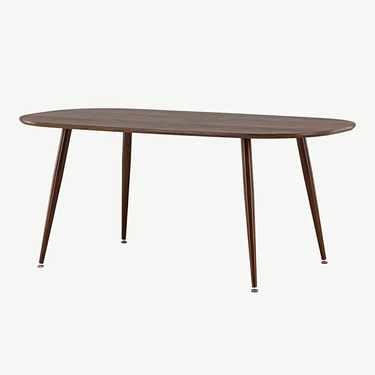 Ovaalne tumepruun söögilaud Sanford, 180x90 cm (MDF, terasjalad) - 19996-340