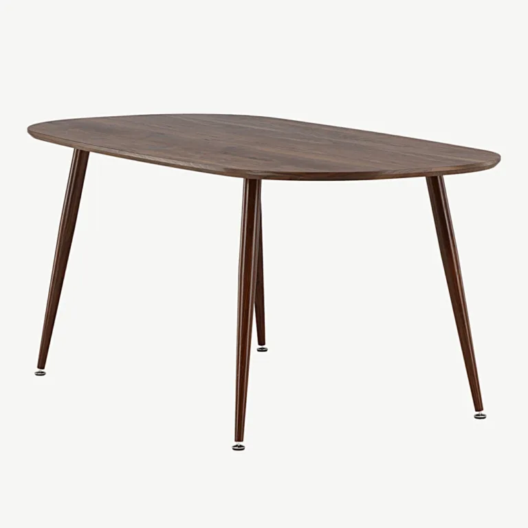 Ovaalne tumepruun söögilaud Sanford, 180x90 cm (MDF, terasjalad) - 19996-340