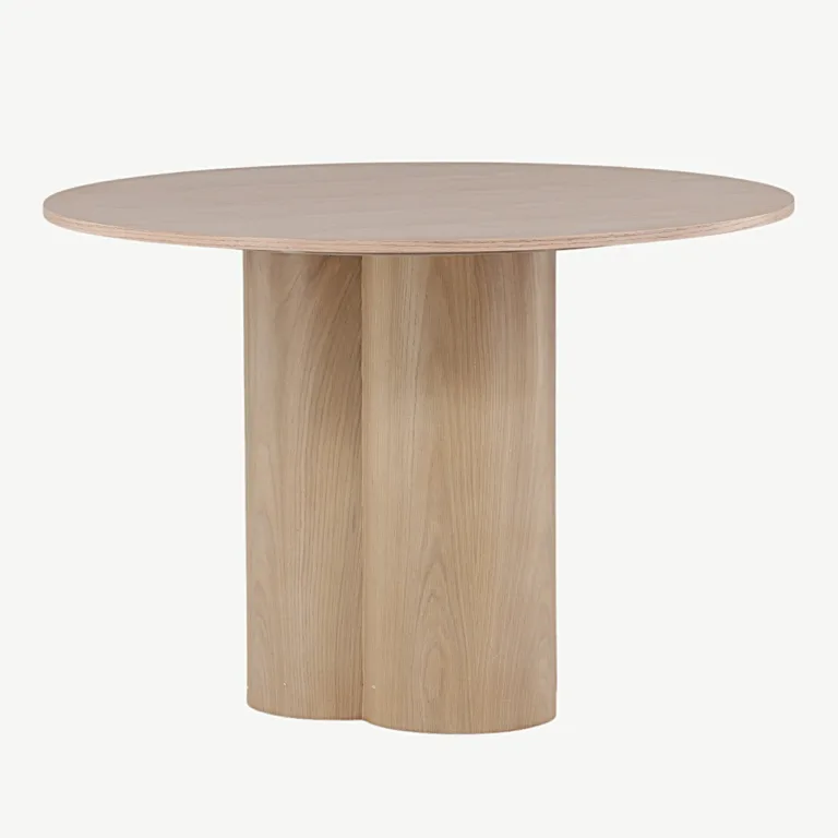 Olivia ümmargune söögilaud, valge peitsiga viimistletud (ø110 cm) - 19996-420