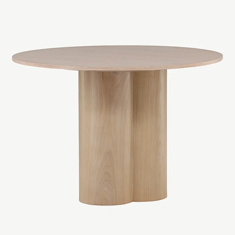 Olivia ümmargune söögilaud, valge peitsiga viimistletud (ø110 cm) - 19996-420