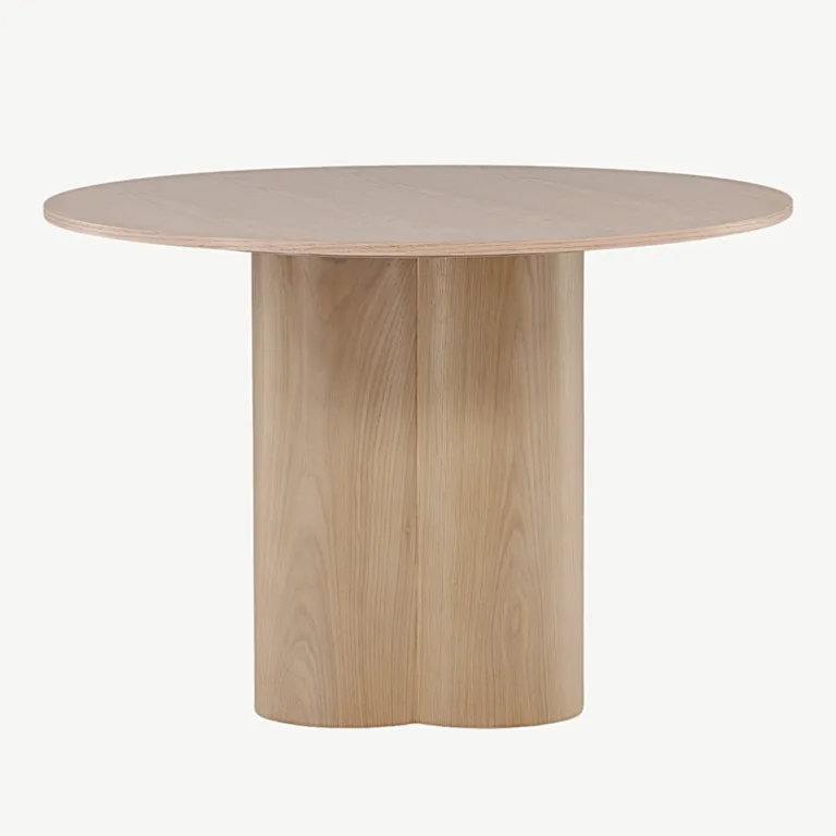 Olivia ümmargune söögilaud, valge peitsiga viimistletud (ø110 cm) - 19996-420