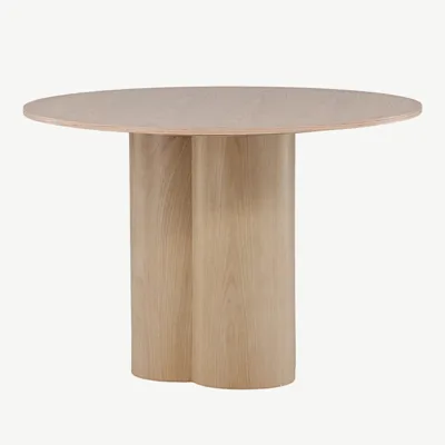 Olivia ümmargune söögilaud, valge peitsiga viimistletud (ø110 cm) - 19996-420