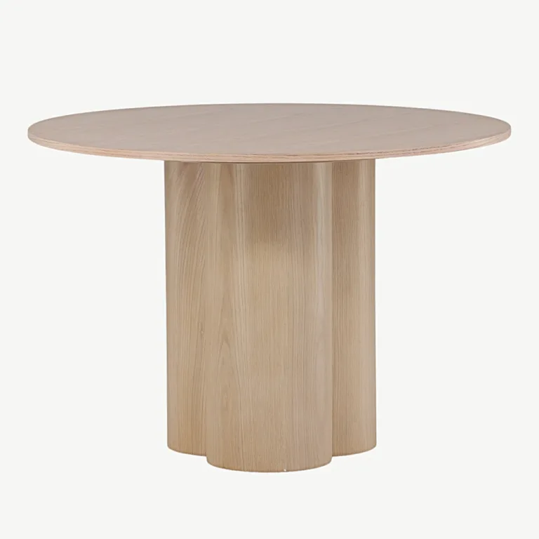 Olivia ümmargune söögilaud, valge peitsiga viimistletud (ø110 cm) - 19996-420