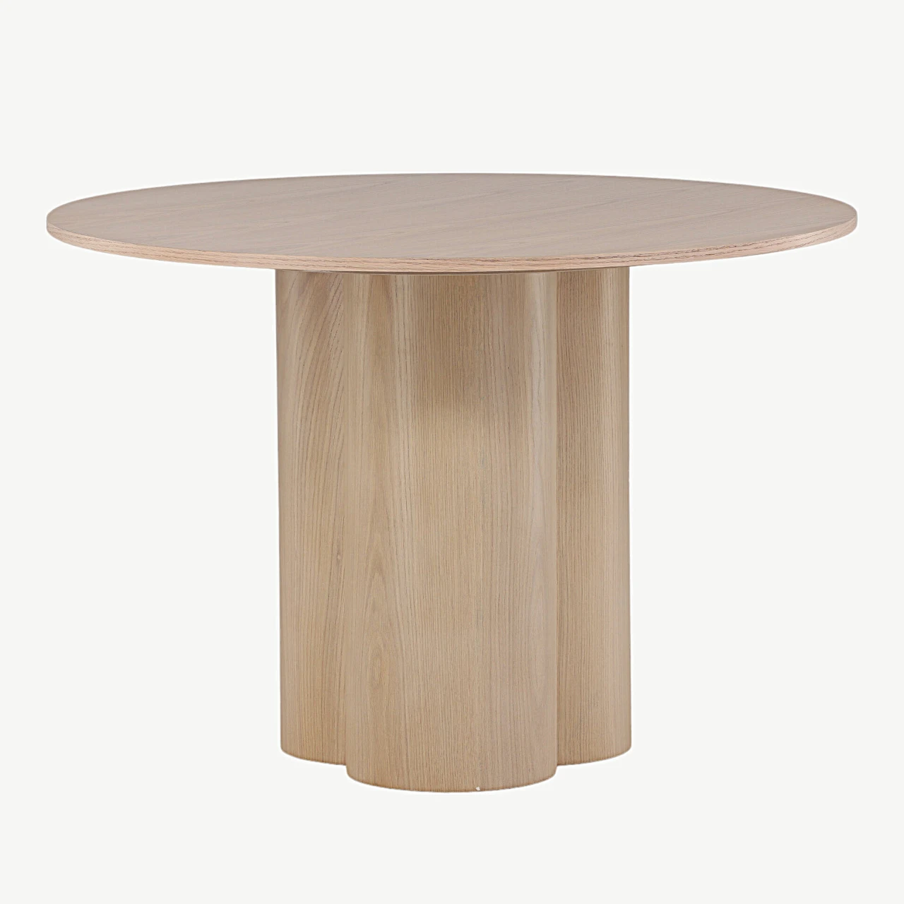 Olivia ümmargune söögilaud, valge peitsiga viimistletud (ø110 cm) - 19996-420