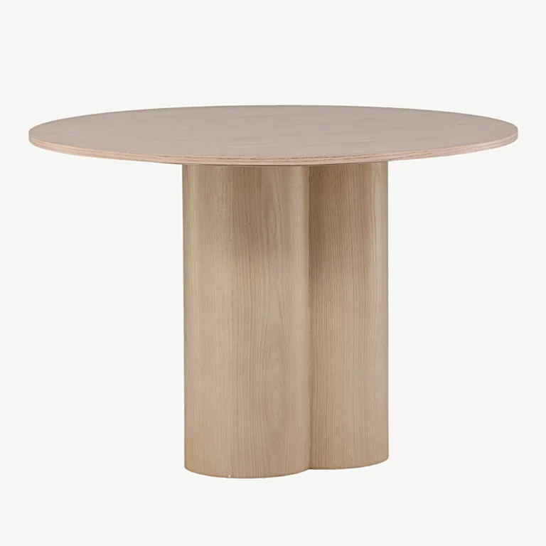 Olivia ümmargune söögilaud, valge peitsiga viimistletud (ø110 cm) - 19996-420