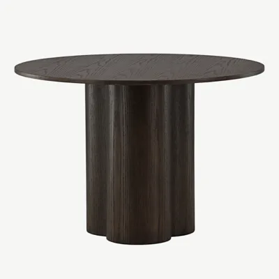 Ümar mokka toonis söögilaud Olivia, ø110 cm (MDF) - 19996-423