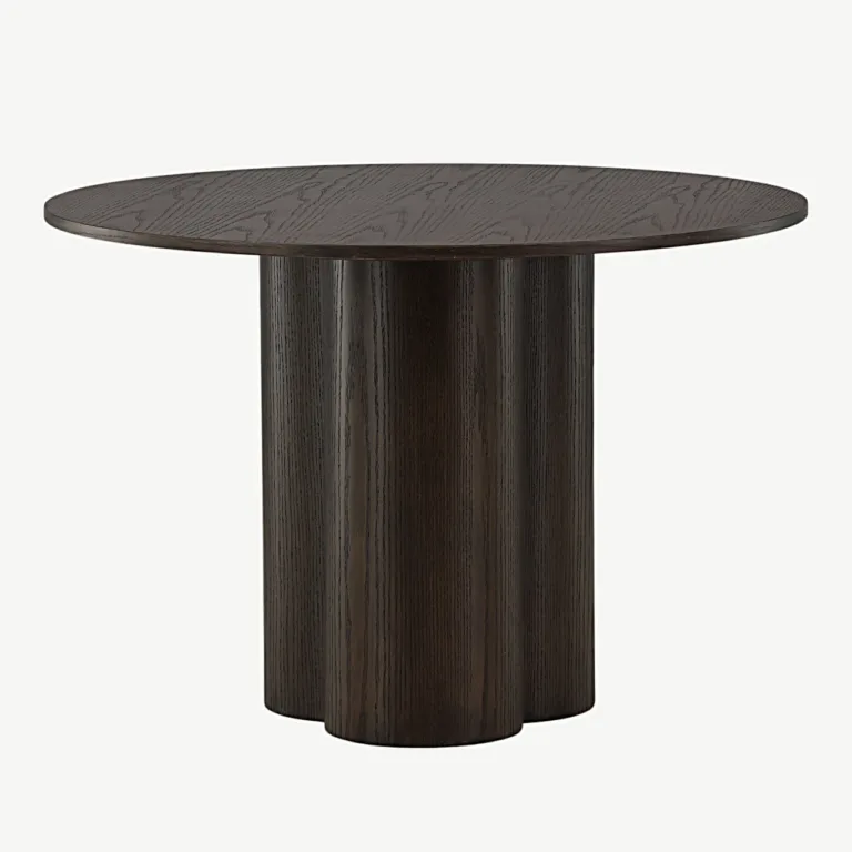 Ümar mokka toonis söögilaud Olivia, ø110 cm (MDF) - 19996-423